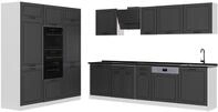 K&uuml;chenzeile Vicco R-Line Anthrazit Landhaus/Wei&szlig; 180 cm Arbeitsplatte Anthrazit,