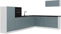 Eckk&uuml;che Vicco R-Line Blau-Grau/Wei&szlig; 327 x cm Arbeitsplatte Anthrazit, Model 67581