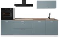 K&uuml;chenzeile Vicco R-Line Blau-Grau/Wei&szlig; 280 cm ohne Arbeitsplatte, Model 67276