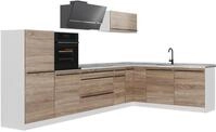 Eckk&uuml;che Vicco R-Line Sonoma/Wei&szlig; 347 x cm Arbeitsplatte Marmor, Model 67631