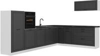 Eckk&uuml;che Vicco R-Line Anthrazit Landhaus/Wei&szlig; 327 x cm Arbeitsplatte Anthrazit,