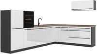Eckk&uuml;che Vicco R-Line Wei&szlig; Hochglanz/Anthrazit 327 x cm Arbeitsplatte Goldkraft