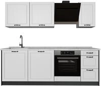 K&uuml;chenzeile Vicco R-Line Wei&szlig; Landhaus/Anthrazit 220 cm ohne Arbeitsplatte, Model