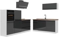 K&uuml;chenzeile Vicco R-Line Anthrazit Hochglanz/Wei&szlig; 220 cm Arbeitsplatte Goldkraft