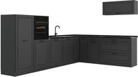 Eckk&uuml;che Vicco R-Line Anthrazit Landhaus/Anthrazit 327 x cm Arbeitsplatte Anthrazit,