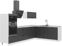 Eckk&uuml;che Vicco Fame-Line Dunkelgrau/Wei&szlig; 287 x 207 cm ohne Arbeitsplatte,...