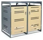 COSTWAY M&uuml;lltonnenbox f&uuml;r 2x120 L M&uuml;lltonne, wetterfester Gartenschuppen mit