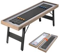 VEVOR Shuffleboard-Tisch 2,1 m mit 8 Pucks Tischcurling-Spiel 2 in 1 Tragbar, Glatte