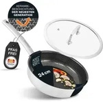 Moritz & Moritz Edelstahlpfanne 24cm mit Deckel gerade - Antihaft Pfanne