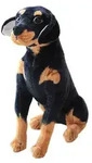 Stofftier Hund Rottweiler 60cm Pl&uuml;schtier Lebensecht Spielzeug f&uuml;r Kinder