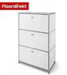 Floordirekt Concept Epure MK-129 Metallschrank, B75&times;T40&times;H120 cm, Wei&szlig;, Sideboard