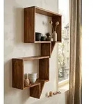 2er Set Wandregale MUMBAI Massivholz Sheesham Holzregal Landhaus-Stil...