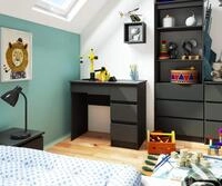 Schreibtisch 90cm mit 4 Schubladen Computertisch Arbeitstisch f&uuml;r B&uuml;ro &...