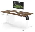 Ergonomischer, h&ouml;henverstellbarer Schreibtisch, wei&szlig;/Nussbaum: 140 x 70 cm:...