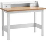WOHNLING Schreibtisch 106x53x90 cm Wei&szlig; B&uuml;rotisch mit Schublade Homeoffice