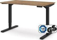 ASSMANN Elektrisch h&ouml;henverstellbarer Schreibtisch Y-Line Eiche Tabak Schwarz,