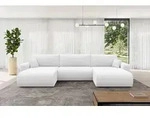 ALTDECOR Ecksofa - BERY-U - 377x193x88 - Wei&szlig; - Corner Sofa Eckcouch Couch U-Form,