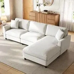 okwish 3-Sitzer Ecksofa mit umstellbarem Liegeelement, klassisches Sofa mit