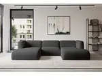 ALTDECOR Ecksofa - MIRA-U1 - 317x179x70 - Schwarz - Corner Sofa Eckcouch Couch