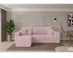 ALTDECOR Ecksofa mit Schlaffunktion und Bettkasten - SENO-L - 249x139x85 - Rosa -