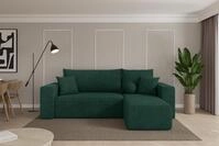 ALTDECOR Ecksofa mit Schlaffunktion und Bettkasten - SENO-L - 249x139x85 - Gr&uuml;n -