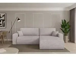 ALTDECOR Ecksofa mit Schlaffunktion und Bettkasten - BERY-L - 276x193x88 - Hellgrau -