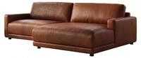 KAWOLA Sofa MARLIN Ecksofa Lederfaserstoff cognac Longchair rechts - Hellbraun