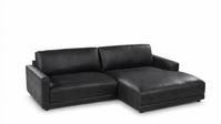 KAWOLA Sofa MARLIN Ecksofa Lederfaserstoff schwarz Longchair rechts - Schwarz