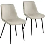 tectake&reg; Set Stuhl Monroe gepolstert, in Samtoptik 48 x 59 x 82,5 cm - Creme