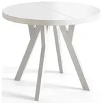 Esstisch Rund Ovo, Esstisch Ausziehbar 80-130 cm, Moderner Wohnzimmertisch und
