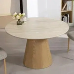 riess-ambiente Esstisch UNIQUE 120cm natur hellbraun Keramik Eiche S&auml;ulenfu&szlig;...