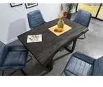 MASSIVMOEBEL24 Baumtisch Mango 160x90x77 grau lackiert / U-Beine anthrazit matt