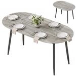 HOMCOM Esstisch Ausziehbar 120-160x80cm Esszimmertisch f&uuml;r 4-6 Personen, Grau...