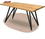 DELUKE&reg; Massivholz Esstisch mit Baumkante KEANU - 140x80cm, Eichenholz, Dreieck