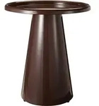 Helfertisch aus Metall, gl&auml;nzend, 43 x 43 x 48,5 cm - Braun