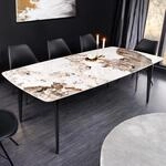 riess-ambiente Esstisch MILANO 160cm wei&szlig; schwarz Keramik Metallgestell...