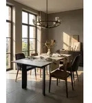 Esszimmertisch 180x95x77 cm Keramik Glas Esstisch Wei&szlig; Marmor-Optik,...