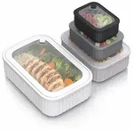 Arendo Frischhaltedose, 4er Set, Vorratsdosen, Lunchboxen, Dampfventil,