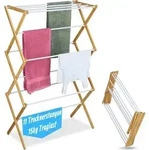 Relaxdays W&auml;schest&auml;nder, klappbar, 11 Stangen, HxBxT: 115 x 73 x 33 cm, Bambus,