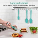 Silikon Teigschaber 4er Set Blaugr&uuml;n 315&deg;C Hitzebest&auml;ndig Flexibel Antihaft