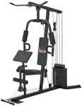 HOMCOM Kraftstation Multistation Set Krafttraining mit 45 kg Gewichte Schwarz -