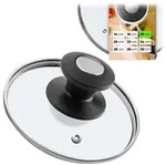 KADAX Topfdeckel "Barletta", Universaldeckel aus Glas mit Schwarzmatt griff, 18...