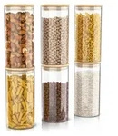 Arendo Vorratsgl&auml;ser, Glasbeh&auml;lter-Set 6x 2,2 L Borosilikatglas mit...
