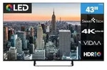 Smart Tech 43QV02V QLED Fernseher 43 Zoll Smart TV VIDAA HDR Fernseher mit 4K...