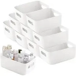 Aufbewahrungsboxen Kunststoff Wei&szlig; 10 St&uuml;ck 30x20x12cm mit Griff - Wei&szlig;