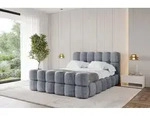 ALTDECOR Polsterbett mit Bettkasten - LEYA-Z - 160x200 - Grau - Bett mit Kopfteil und
