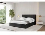 ALTDECOR Polsterbett mit Bettkasten - VANTO - 140x200 - Schwarz - Bett ohne Matratze,