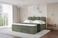 ALTDECOR Boxspringbett - H4 Matratze und Topper - NINA - 200x200 - Olivgr&uuml;n -