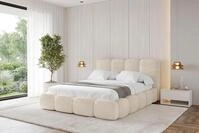 ALTDECOR Polsterbett mit Bettkasten - KALA - 180x200 - Beige - Bett mit Matratze