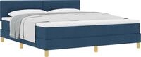vidaXL Boxspringbett mit Kissen mit Kopfteil Blau 180 x 200 cm Stoff - Blau